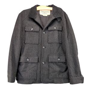 Operations for Levi Strauss Men's Wool Blend Jacket Size M Gray Flap Pockets